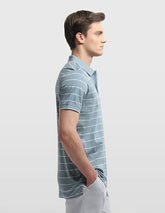 Arrow Men's Horizontal Striped Regular Fit Polo Shirt (ARALTS3796_Blue_L)