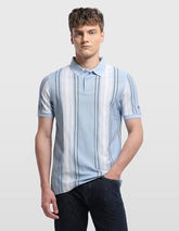 Arrow Sport Men's Vertical Striped Regular Fit Polo Shirt