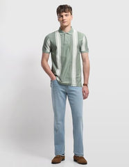 Arrow Sport Men's Vertical Striped Regular Fit Polo Shirt