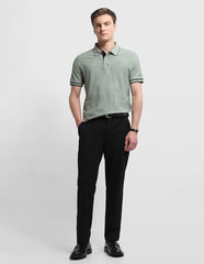 Arrow Sport Men's Self Design Horizontal Striped Regular Fit Polo Shirt (ASALTS3407_Light Green_L)
