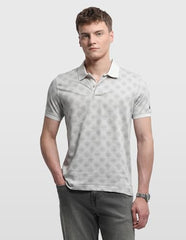 Arrow Sport Men's Geometric Printed Regular Fit Polo Shirt (ASALTS3486_Grey_M)