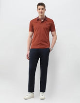 U.S.Polo Association Men's Solid Slim Fit Polo Shirt (USTSHP0767_Rust_L)