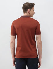 U.S.Polo Association Men's Solid Slim Fit Polo Shirt (USTSHP0767_Rust_L)