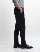 Arrow Men's Hudson Tailored Regular Fit Dobby Trousers (ARALTR2083_Navy_32)