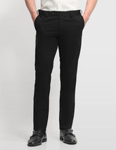 Arrow Men's Hudson Tailored Fit Super Black Trousers (ARALTR2152_Black_32)