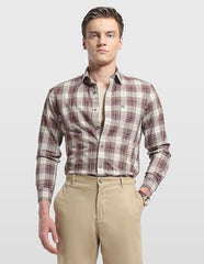 Arrow Sport Men's Chelsea Slim Fit Plaid Checked Sage & Sun Shirt