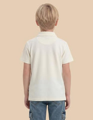 USPA Kids Boys Brand Embroidered Polo Shirt (UKTSH2336_Off White_4-5 Years)
