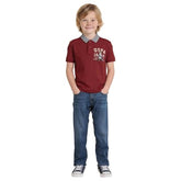 USPA Kids Boys Graphic Printed Regular Fit Polo Shirt (UKTSH2420_Red_3-4 Years)