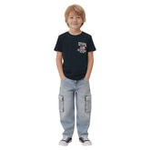 USPA Kids Boys Brand Embroidered Regular Fit T-Shirt (UKTSH2510_Navy_13-14 Years)