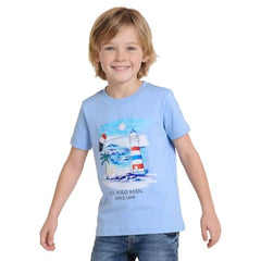 USPA Kids Boys Graphic Printed Regular Fit T-Shirt (UKTSH2514_Light Blue_2-3 Y)