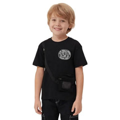 USPA Kids Boys Solid Oversized Fit T-Shirt (UKTSH2544_Black_12-18 M)