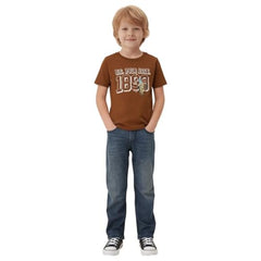 USPA Kids Boys Graphic Brand Printed T-Shirt (UKTSH2558_Rust_8-9 Years)
