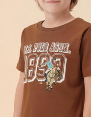 USPA Kids Boys Graphic Brand Printed T-Shirt (UKTSH2558_Rust_8-9 Years)