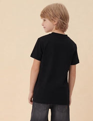 USPA Kids Boys Brand Printed Regular Fit T-Shirt (UKTSH2678_Black_3-4 Y)