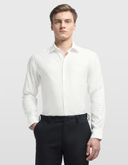 Arrow Men's Dobby Originals formal shirt in light blue with a subtle textured pattern, collared with buttons and long sleeves.