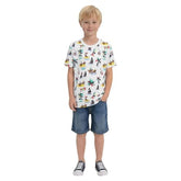 USPA Kids Boys Graphic Printed Regular Fit T-Shirt (UKTSH2519_White_4-5Y)