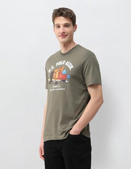 U.S. Polo Assn. Denim Co. Men's Graphic Brand Printed Slim Fit T-Shirt (UDTSH4075_Olive_L)