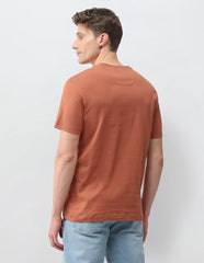 U.S. Polo Assn. Denim Co. Men's Graphic Brand Printed Slim Fit T-Shirt (UDTSH4076_Orange_L)