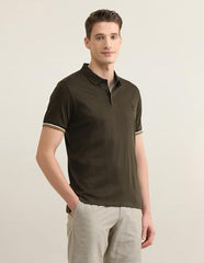 U.S.Polo Association men's vertical striped Sotogrande polo shirt with self design, long sleeves, and classic fit.