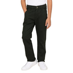 USPA Kids Boys Mid Rise Twill Trousers (UKTRO0292_Olive_13-14 Years)