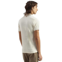 United Colors of Benetton Regular Fit Polo Neck Textured Since Towel T-Shirt (Size: XXL)-25A30TJJ3833IPK1 Off White