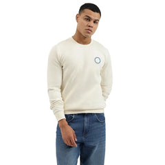 United Colors of Benetton Men's Cotton Blend Crew Neck Sweatshirts (25A3E59J3867IPK1_Off White