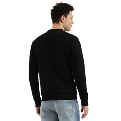 United Colors of Benetton Regular Fit Crew Neck Geometric Classic Polar Lining Sweatshirt - 25A3PLRJ3574I100 (Size : 2XL) Black