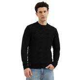 United Colors of Benetton Regular Fit Crew Neck Geometric Classic Polar Lining Sweatshirt - 25A3PLRJ3574I100 (Size : 2XL) Black