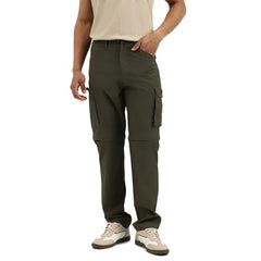 United Colors of Benetton Solid Straight Fit Convertible Cargo Trousers (Size: 30)-25A4POCA1057I901 Olive