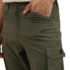 United Colors of Benetton Solid Straight Fit Convertible Cargo Trousers (Size: 30)-25A4POCA1057I901 Olive