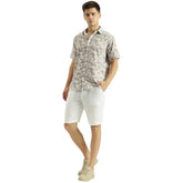 United Colors of Benetton Comfort Fit Solid Mid Rise Shorts (Size: 36) - 26P4DCSB0001I901 White