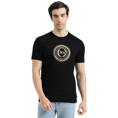 United Colors of Benetton Regular Fit Round Neck Graphic Print Tshirt (Size : EL) - 26P3M89J3524I100 Black