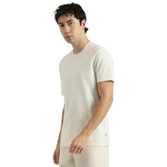 United Colors of Benetton Relaxed Fit Round Neck Patterned T-Shirt (Size : 2XL) - 26P3ZJQJ3509I102 Off White