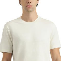 United Colors of Benetton Relaxed Fit Round Neck Patterned T-Shirt (Size : 2XL) - 26P3ZJQJ3509I102 Off White
