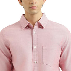 United Colors of Benetton Regular Fit Button Down Solid Oxford Chambrey Shirt