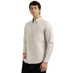 United Colors of Benetton Regular Fit Button Down Solid Oxford Chambrey Shirt