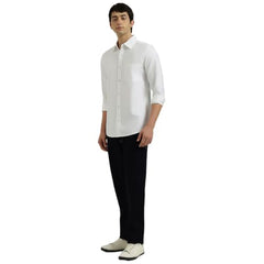 United Colors of Benetton Regular Fit Button Down Solid Oxford Chambrey Shirt