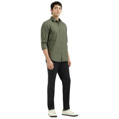United Colors of Benetton Slim Fit Spread Collar Solid Poplin Stretch Shirt