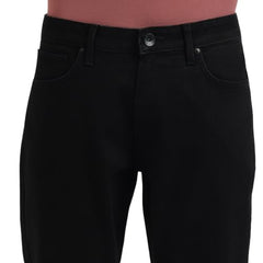 United Colors of Benetton Solid Slim Tapered Fit Black Rinse Wash Jeans