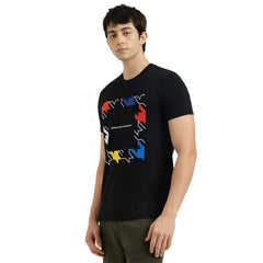 United Colors of Benetton Regular Fit Crew Neck Houndstooth Jersey T-Shirt