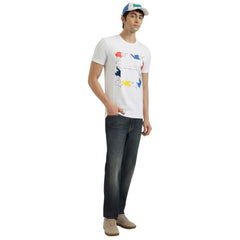 United Colors of Benetton Regular Fit Crew Neck Houndstooth Jersey T-Shirt
