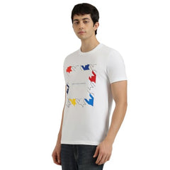United Colors of Benetton Regular Fit Crew Neck Houndstooth Jersey T-Shirt