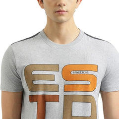 United Colors of Benetton Relaxed Fit Crew Neck Typography Estd Jersey T-Shirt