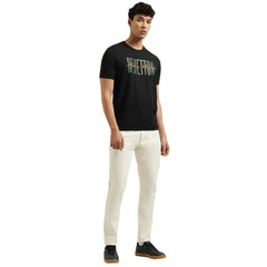 United Colors of Benetton Relaxed Fit Crew Neck Typography T-Shirt Black