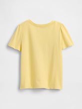 Girls' Logo Print Crew Neck T-Shirt, Yellow, 2Y