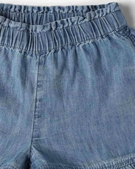 Girls' High Waist Dolphin Shorts, Blue, 2Y