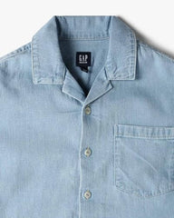 Kids' Relaxed Fit Camp Collar Camp Shirt, Lt. Blue, L