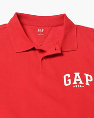 Men's Logo Print Slim Polo Neck T-Shirt, Red, S