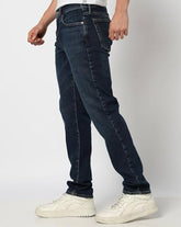 Mens Mid-Wash Slim-Fit Jeans, Dark Blue, 30