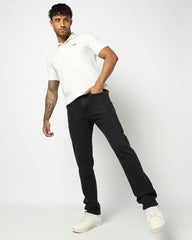 Mens Mid-Wash Slim-Fit Jeans, Black, 36